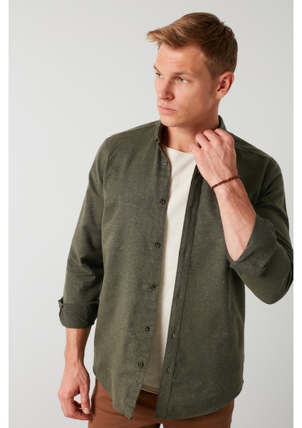 Pamuklu Düğmeli Yaka Uzun Kollu Oduncu Gömlek Erkek GÖMLEK CF21W112238 fiyatları
