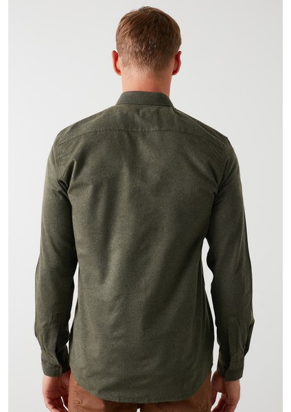 Pamuklu Düğmeli Yaka Uzun Kollu Oduncu Gömlek Erkek GÖMLEK CF21W112238 indirimleri