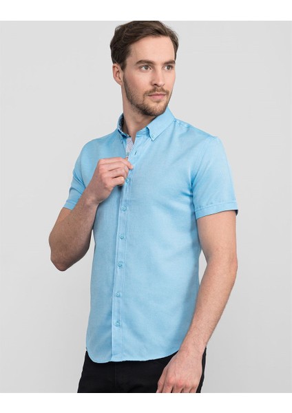 Slim Fit Düz Kısa Kol Erkek Gömlek fiyatları