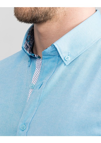 Slim Fit Düz Kısa Kol Erkek Gömlek fırsatları
