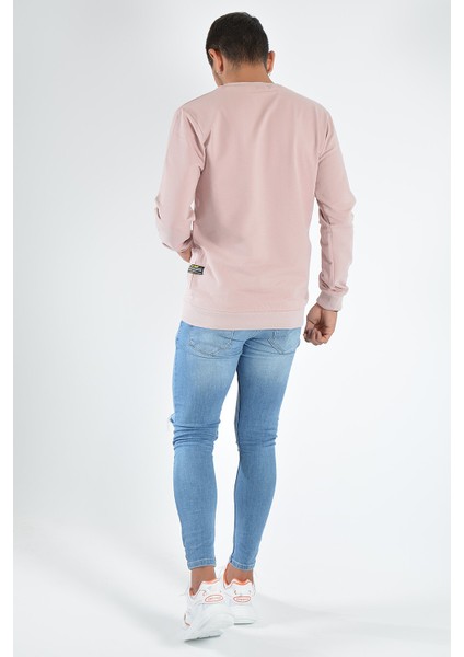 Terapi Men Erkek Bisiklet Yaka Sweatshirt 20Y-5200313 Pembe