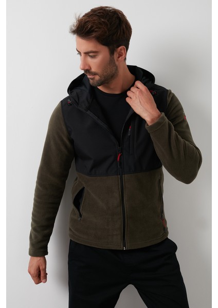 Kapüşonlu Dik Yaka Şardonlu Slim Fit Sweat Erkek SWEAT 5655268