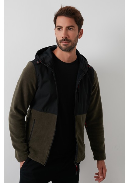 Kapüşonlu Dik Yaka Şardonlu Slim Fit Sweat Erkek SWEAT 5655268