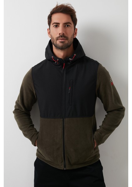 Kapüşonlu Dik Yaka Şardonlu Slim Fit Sweat Erkek SWEAT 5655268