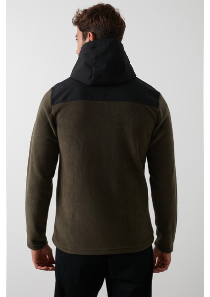 Kapüşonlu Dik Yaka Şardonlu Slim Fit Sweat Erkek SWEAT 5655268