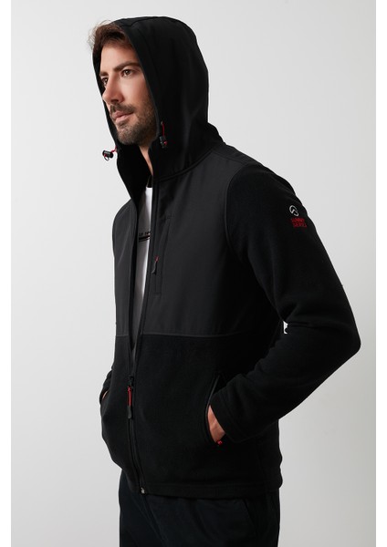 Kapüşonlu Dik Yaka Şardonlu Slim Fit Sweat Erkek SWEAT 5655268