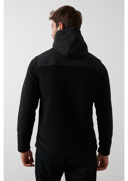 Kapüşonlu Dik Yaka Şardonlu Slim Fit Sweat Erkek SWEAT 5655268