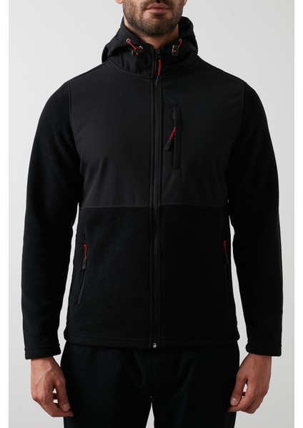 Kapüşonlu Dik Yaka Şardonlu Slim Fit Sweat Erkek SWEAT 5655268