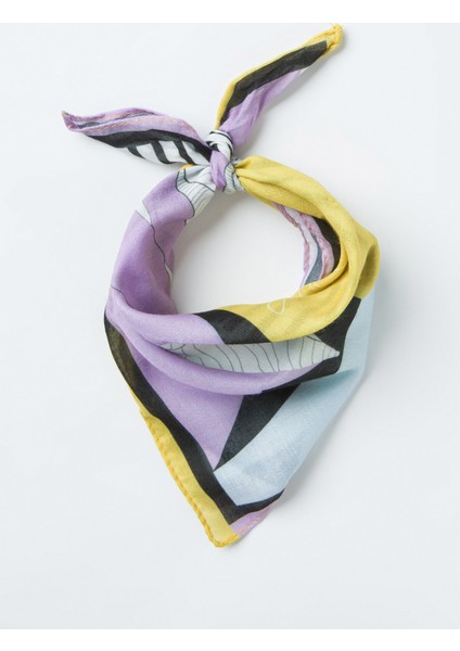 Çok Renkli Lilac Çizgili Bandana