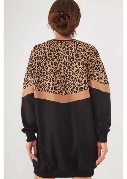 Leopar Desen Sweat Elbise indirimleri