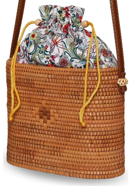 22 Cm Büzgülü Silindir Rattan Çanta fiyatları