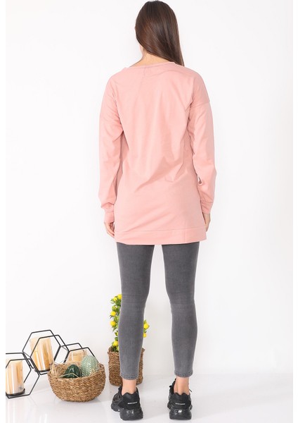Karakter Baskılı Kadın Tunik Sweatshirt