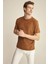 Enzo Kahverengi Suet Erkek Basic Slim Fit T-Shirt 1