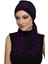 Buklet Bandana Bağlamalı Siyah Mor Hazır Türban Tesettür Bone 1