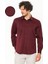 Erkek Bordo Dar Kesim Slim Fit Düz Uzun Kol Gömlek 1