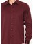 Erkek Bordo Dar Kesim Slim Fit Düz Uzun Kol Gömlek 2