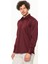 Erkek Bordo Dar Kesim Slim Fit Düz Uzun Kol Gömlek 3
