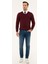 Erkek Bordo Slim Fit V Yaka Basic Triko Kazak 50230806-VR014 4