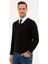 Erkek Siyah Slim Fit V Yaka Basic Triko Kazak 50230806-VR046 3