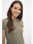 Kadın Haki Basic T-Shirt 2