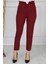 Beli Kemerli Bordo Kumaş Pantolon 36 1