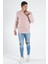 Terapi Men Erkek Bisiklet Yaka Sweatshirt 20Y-5200313 Pembe 3