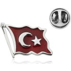 Gumush Gümüş Türk Bayrağı Rozet