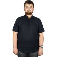 ModeXL Büyük Beden Erkek Kısa Kol Hakim Yaka Gömlek