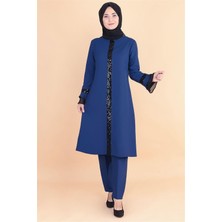 Fahima Gamzelim Tunik Pantolon Takım Indigo Fhm529