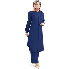 Fahima Rübeysa Tunik Pantolon Takım Indigo Fhm610