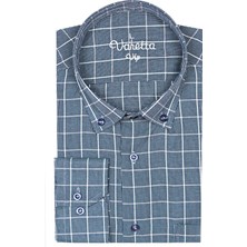 Varetta Erkek Yeşil Kareli Yaka Düğmeli Cepli Uzun Kol Gömlek M