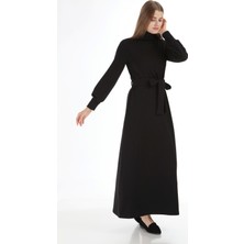 Moda Minerva Siyah Renk Örme Elbise Elbise 1K8136MO