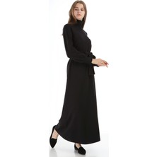 Moda Minerva Siyah Renk Örme Elbise Elbise 1K8136MO