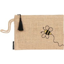 Ju Yaratıcı Tasarım Hasır Kadın Portföy Clutch Çanta Arı