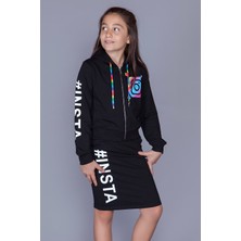 Toontoy Kız Çocuk Instagram Baskılı Etekli Takım
