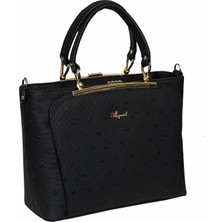 Kurtuluş Çanta Kadın El ve Omuz Çantası Baskılı Siyah 827