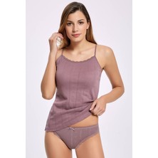 Jakarlı (Transferli Ribana) İp Askılı Kadın Çamaşır Takım    10 Adet