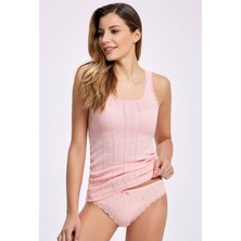 Jakarlı (Transferli Ribana) Geniş Askılı Kadın Çamaşır Takım    10 Adet