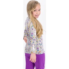 RolyPoly Kız Çocuk Uzun Kol Pijama Takımı Bejmelanj RP1926-G