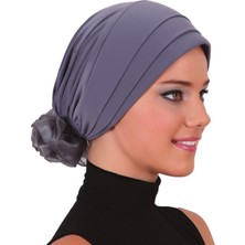 ELYSIANfidan Katlı Arkası Organze Güllü Hazır Türban Tesettür Bone