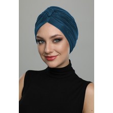 ELYSIANfidan Çapraz Plise Bantlı Astarlı Hazır Türban Tesettür Havuz Bonesi