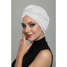 ELYSIANfidan Çapraz Plise Bantlı Astarlı Hazır Türban Tesettür Havuz Bonesi