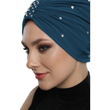 ELYSIANfidan Swarovskili Astarlı El İşi Swarovski İşlemeli Hazır Türban Tesettür Bone