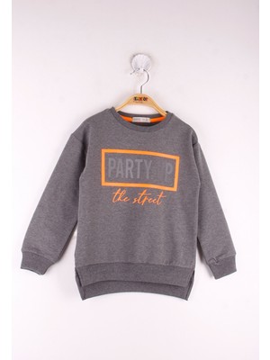 Toontoy Kız Çocuk Party Up Baskılı Sweatshirt