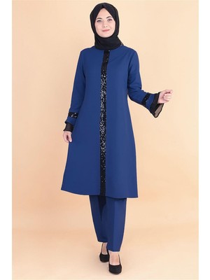 Fahima Gamzelim Tunik Pantolon Takım Indigo Fhm529