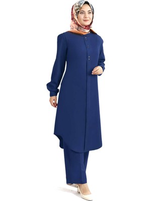 Fahima Rübeysa Tunik Pantolon Takım Indigo Fhm610