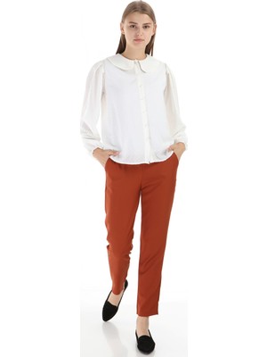 Moda Minerva Beyaz Bebe Yaka Gömlek 1K5408MD