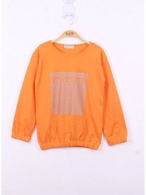 Toontoy Kız Çocuk Weekend Baskılı Sweatshirt