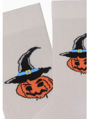 Bross Uçan Cadı Desenli Halloween Kadın Çorabı