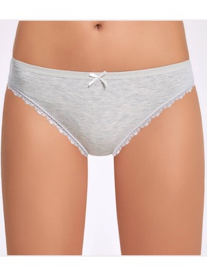 İlke İç Giyim Melanjlı Dantelli Kadın Bikini Külot    3 Adet